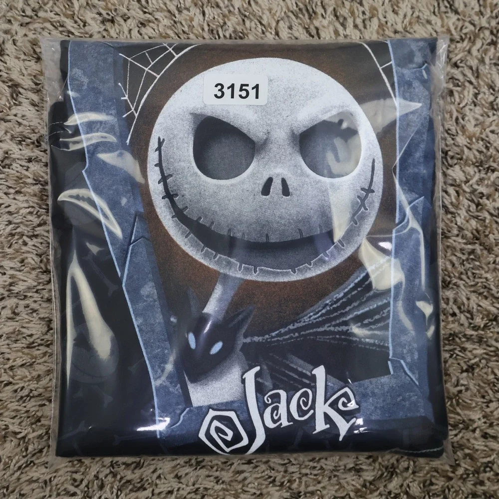 Disney Nightmare Before Christmas Jack Skellington Coffin T-Shirt 2XL Goth Black